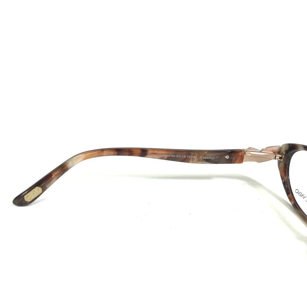 Carmen Marc Valvo Eyeglasses Frames Alexia 022 Chestnut Brown Round 53-14-140